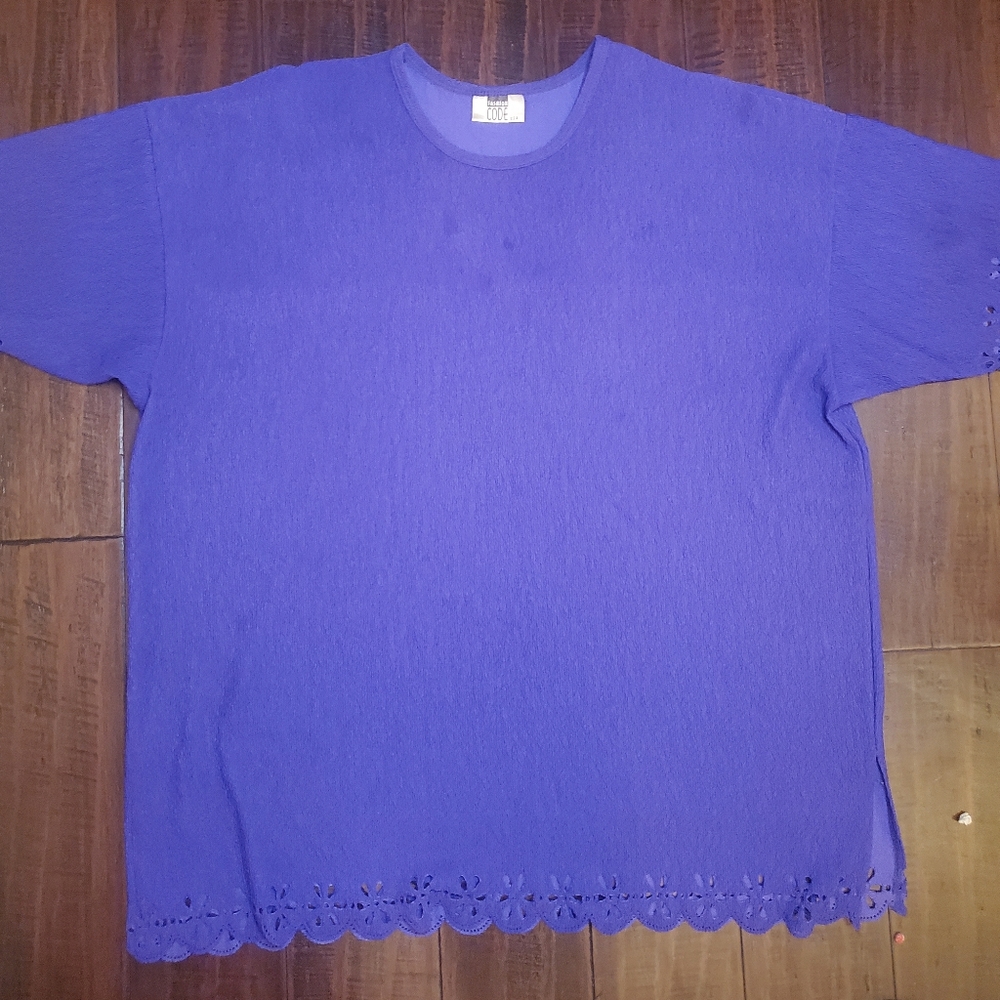 FasFashion Code Short Sleeve Top sz 3x